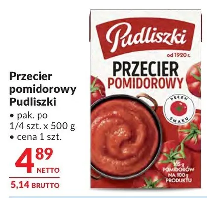 Przecier pomidorowy Pudliszki promocja w Makro