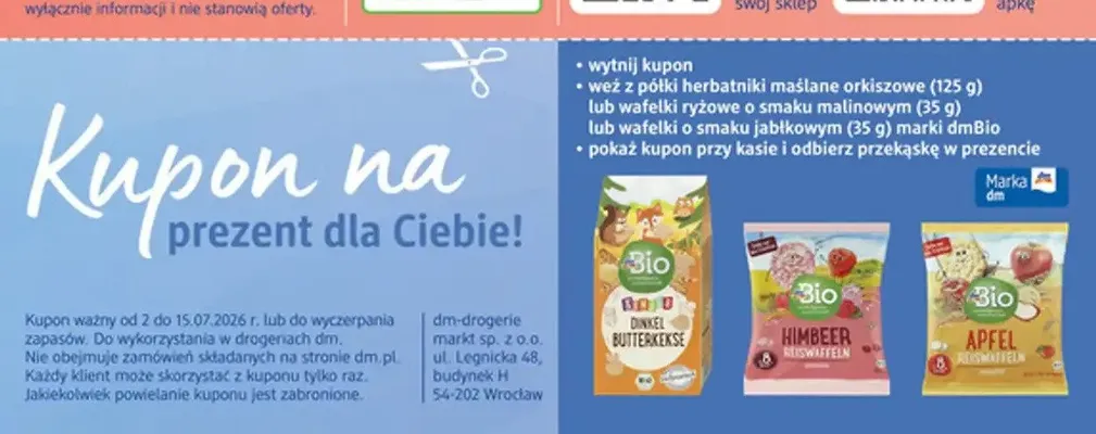 Wafelki ryżowe o smaku jabłkowym dmBio promocja w Drogerie DM
