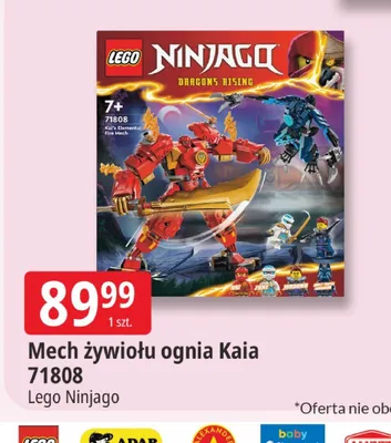 Klocki Lego Ninjago Mech żywiołu ognia Kaia 71808 promocja w Leclerc