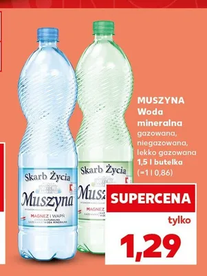 Woda mineralna Skarb Życia Muszyna lekko gazowana 1,5 l promocja w Kaufland