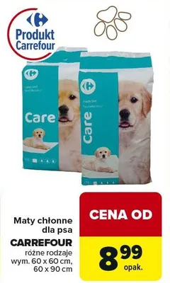 Maty chłonne dla psa różne rodzaje wym. 60 x 60 cm, 60 x 90 cm promocja w Carrefour
