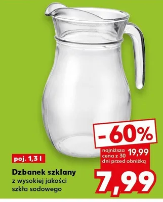 Dzbanek szklany z wysokiej jakości szkła sodowego promocja w Kaufland