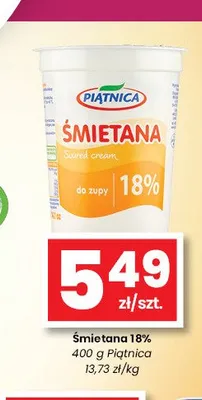 Śmietana 18% Piątnica promocja w emma MARKET