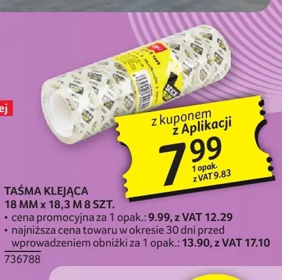 Taśma klejąca 18mm x 18,3m 8-pak promocja w Selgros