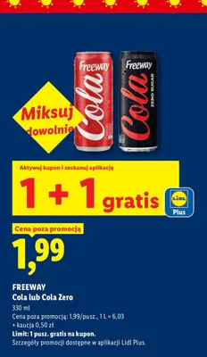 Napój gazowany Cola Freeway promocja w Lidl