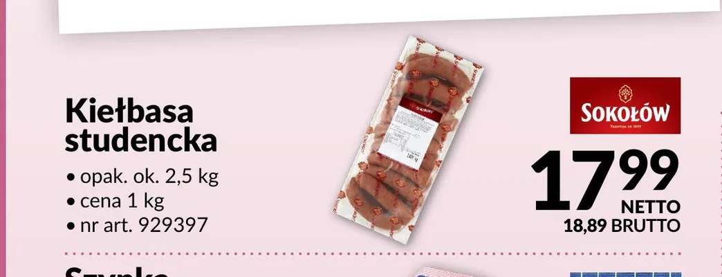 Kiełbasa studencka Sokołów promocja w Makro