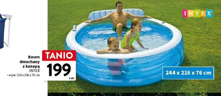 Basen dmuchany z kanapą INTEX 224x216x76cm promocja w Intermarche