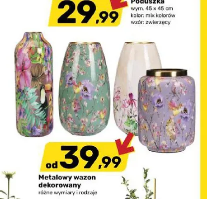 Metalowy wazon dekorowany promocja w Bricomarche