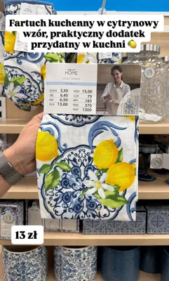Fartuch kuchenny w cytrynowy wzór promocja w Pepco
