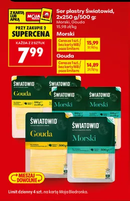 Ser gouda w plastrach Światowid promocja w Biedronka