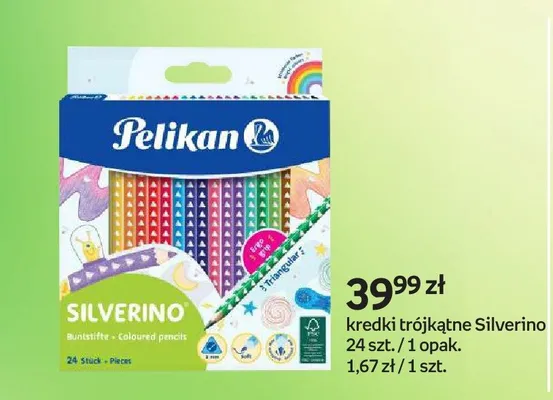 Kredki trójkątne Silverino Pelikan promocja w Empik