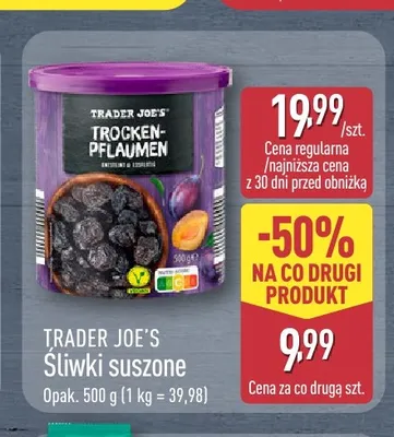 Śliwki suszone Trader Joe's promocja w Aldi