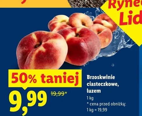 Brzoskwinie ciasteczkowe luzem promocja w Lidl