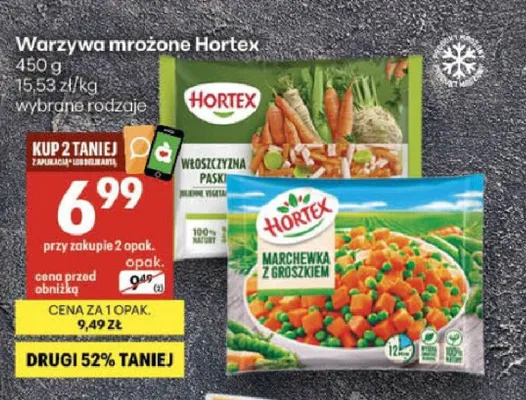Warzywa mrożone Włoszczyzna paski Hortex promocja w Delikatesy Centrum