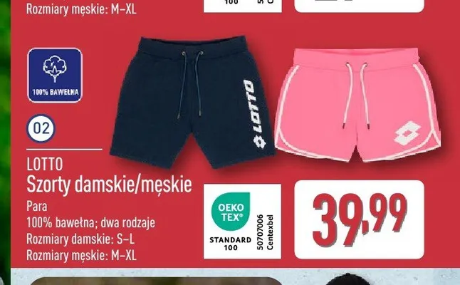 Szorty męskie LOTTO promocja w Aldi