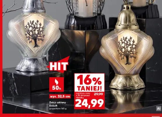 Znicz szklany Dekolt promocja w Kaufland