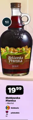 Wino czerwone Mołdawska Piwnica Merlot półsłodkie promocja w Netto
