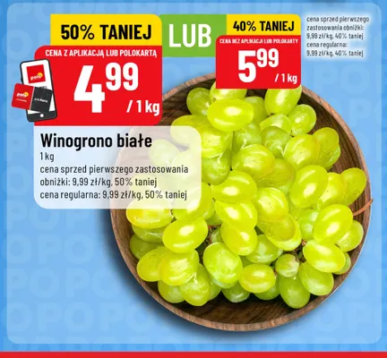 Winogrona białe promocja w POLOmarket