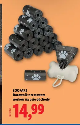Dozownik z zestawem worków na psie odchody ZOOFARI promocja w Lidl