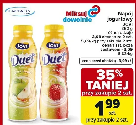 Napój jogurtowy Duet promocja w Carrefour Market