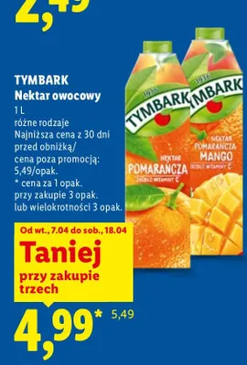 Nektar owocowy różne rodzaje promocja w Lidl
