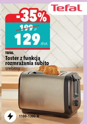 Toster z funkcją rozmrażania subito srebrny Tefal promocja w Biedronka Home