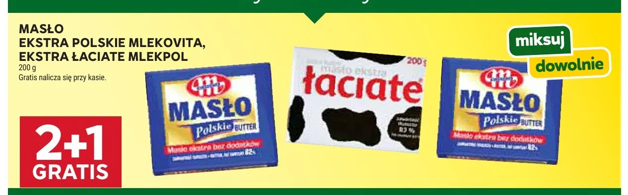 Masło ekstra Łaciate Mlekpol promocja w Stokrotka