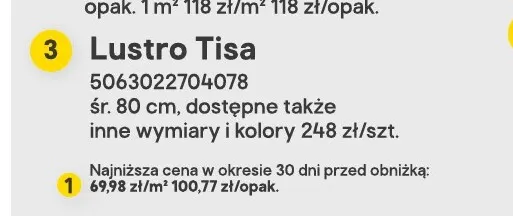 Lustro Tisa śr. 80 cm promocja w Castorama