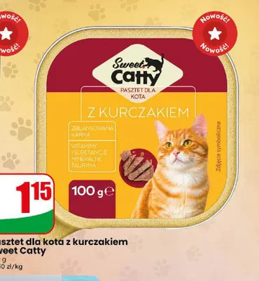 Pasztet dla kota z kurczakiem Sweet Catty promocja w Dino