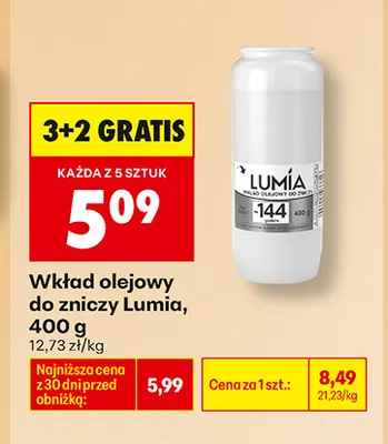 Wkład olejowy do zniczy Lumia promocja w Biedronka