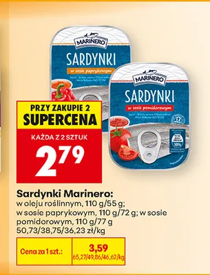 Sardynki w sosie pomidorowym Marinero promocja w Biedronka