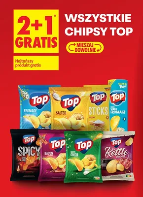 Wszystkie chipsy Top 2+1 GRATIS promocja w Biedronka