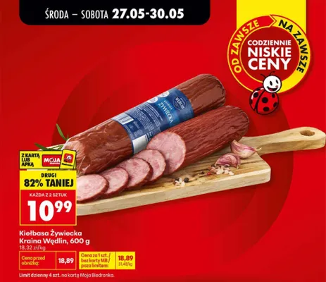 Kiełbasa Żywiecka Kraina Wędlin promocja w Biedronka