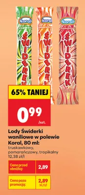 Lody Świderki waniliowe w polewie truskawkowy promocja w Biedronka