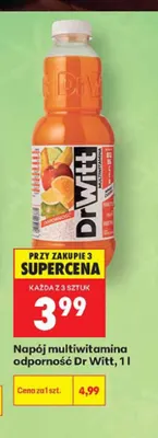 Napój multiwitamina odporność Dr Witt promocja w Biedronka