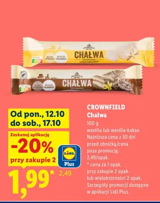 Chałwa wanilia Crownfield promocja w Lidl