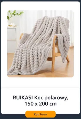 Koc polarowy Ruikasi 150x200 cm promocja w Amazon