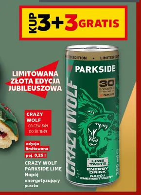 Napój energetyzujący Crazy Wolf Parkside Lime promocja w Kaufland