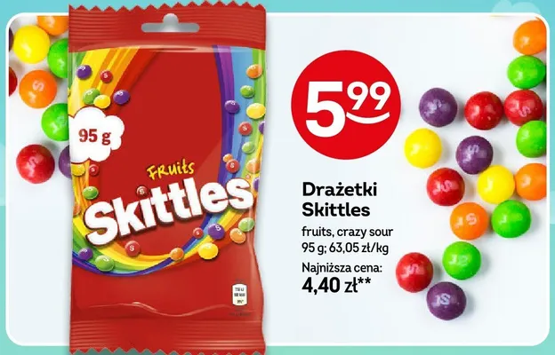 Drażetki Skittles fruits promocja w Żabka