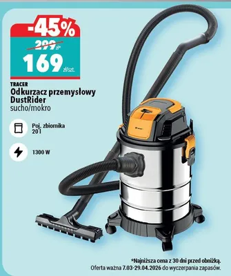 Odkurzacz przemysłowy DustRider sucho/mokro promocja w Biedronka Home