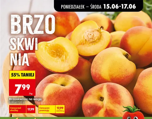 Brzoskwinia na wagę promocja w Biedronka