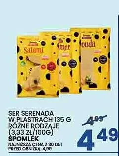 Ser Serenada Salami w plastrach Spomlek promocja w Wafelek