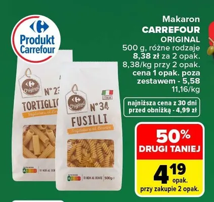 Makaron Carrefour Original promocja w Carrefour