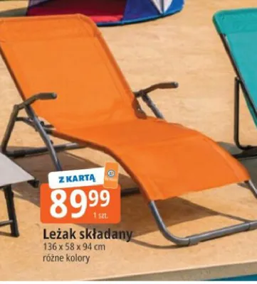 Leżak składany 136x58x94cm promocja w Leclerc