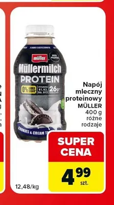 Napój mleczny proteinowy Müllermilch Protein promocja w Carrefour Market