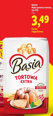 Mąka pszenna tortowa Basia typ 405 promocja w Lidl