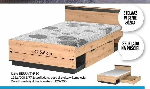 Łóżko Sierra Typ 10 promocja w Abra Meble