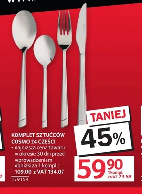 Komplet sztućców Cosmo 24 części promocja w Selgros