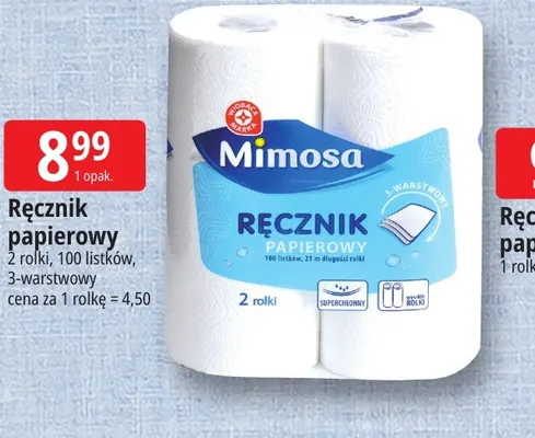 Ręcznik papierowy Mimosa 3-warstwowy 2-pak promocja w Leclerc