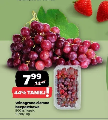 Winogrono ciemne bezpestkowe promocja w Netto